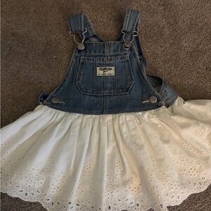 GAP Blue and White Overalls with Denim and Lace